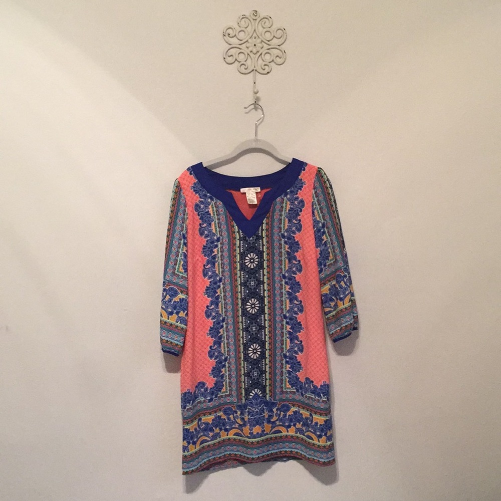 Orange and Blue Dress